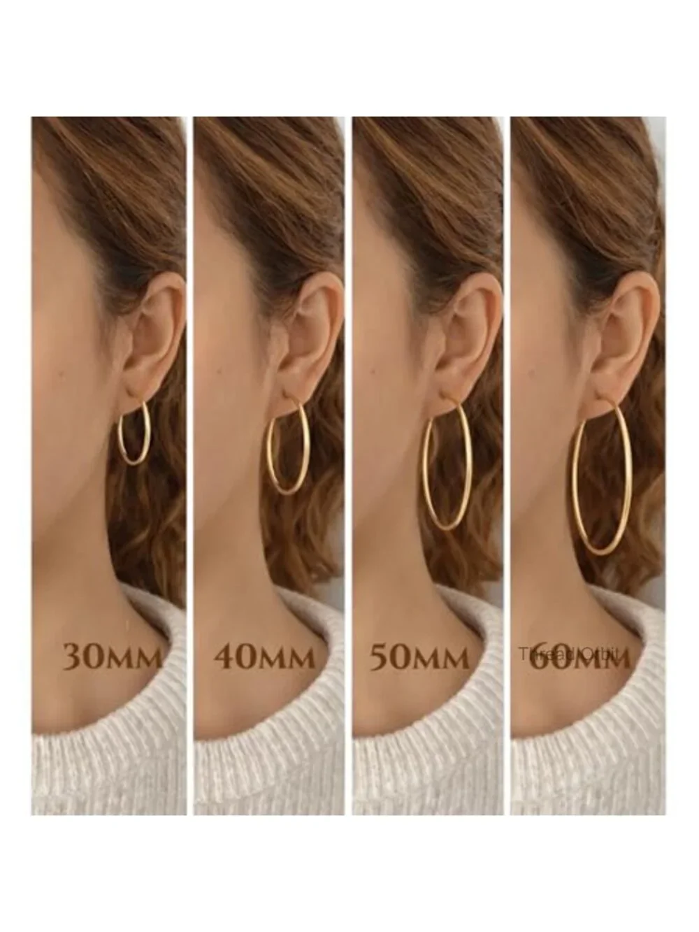 18K Gold Plated Hoop Earrings, Hypoallergenic Surgical Steel, Secure Clasp